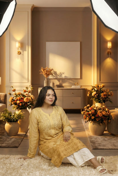 Yellow Chikankari Suit