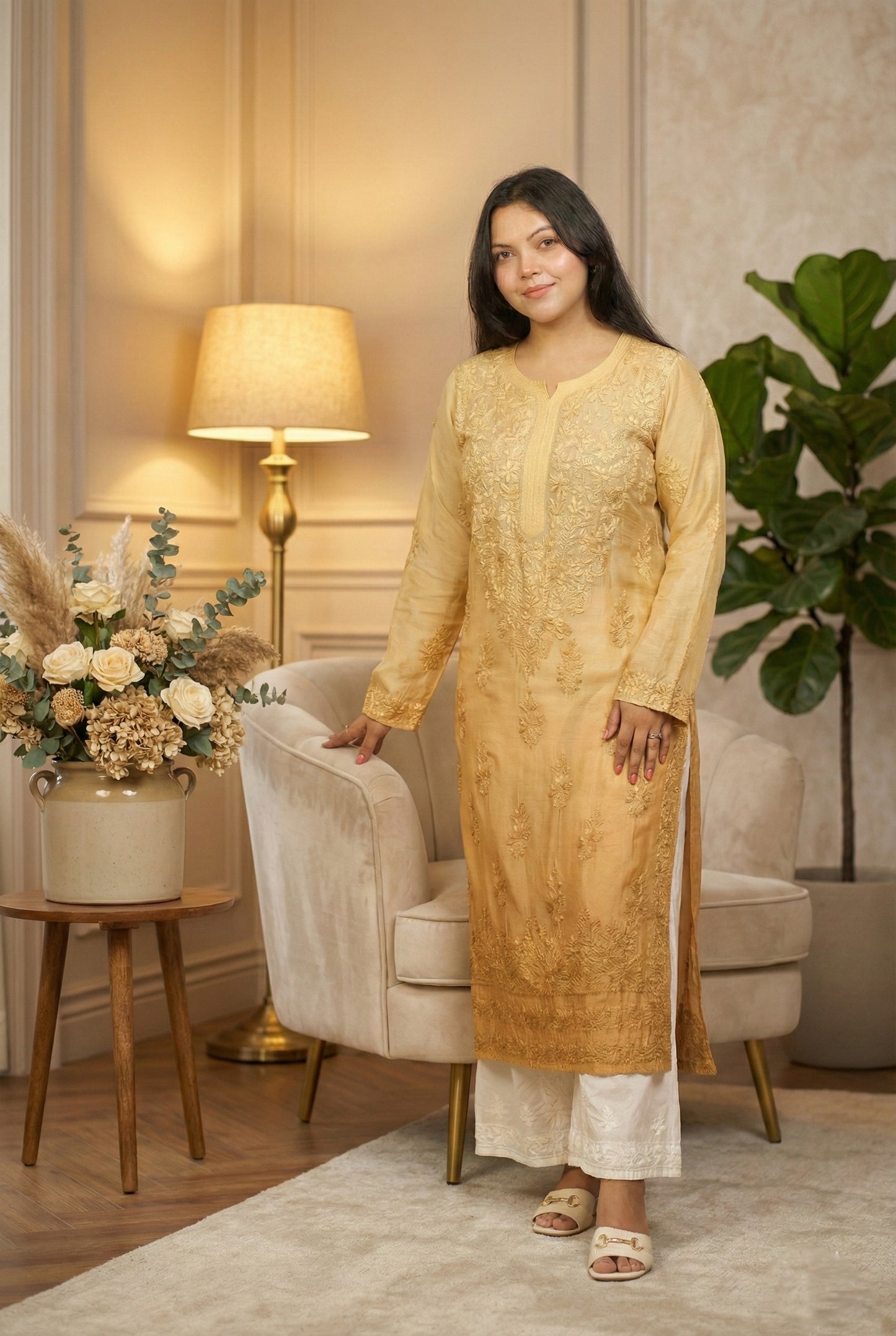 Yellow Chikankari Suit