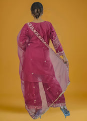 Pearl White Lucknavi Chikankari Suit