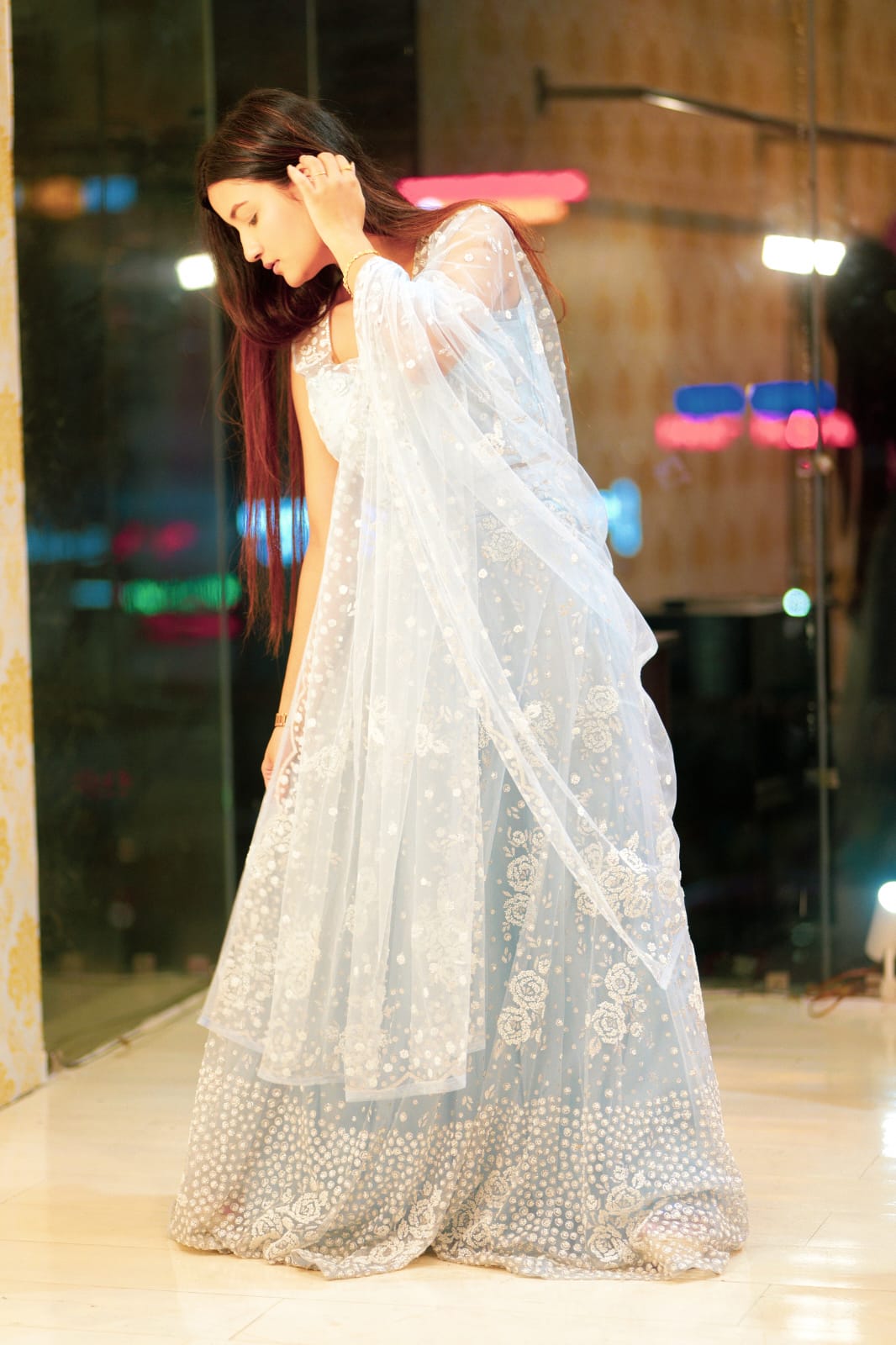 Raqs-e-Noor - Full Pearled Embroidered Lehenga