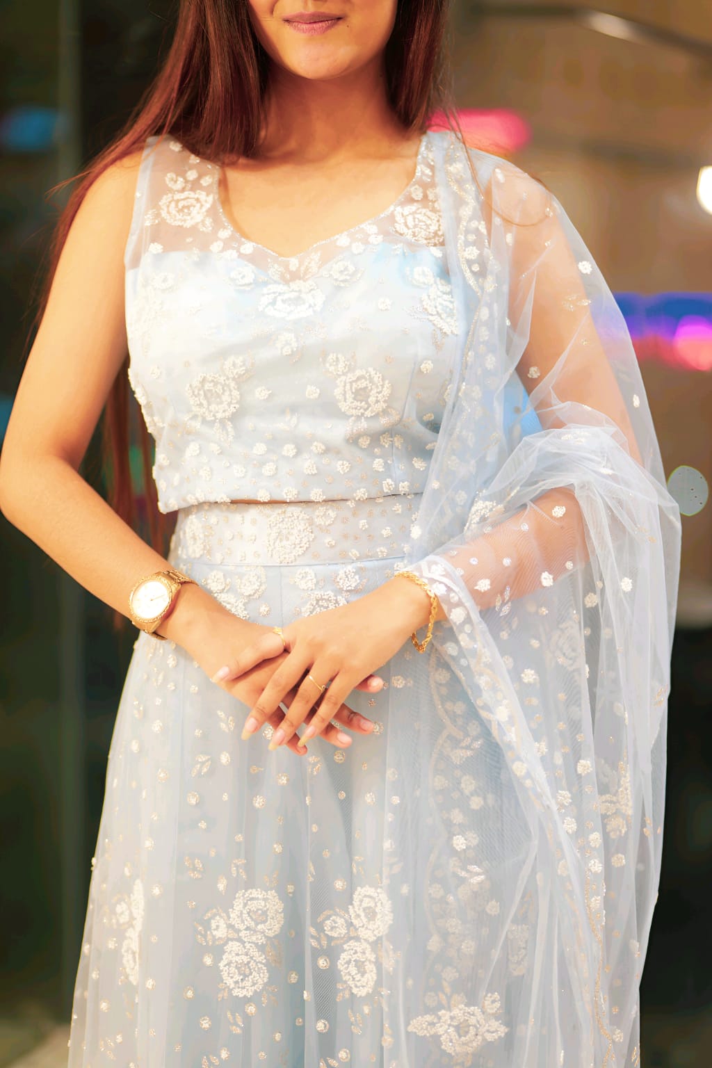 Raqs-e-Noor - Full Pearled Embroidered Lehenga