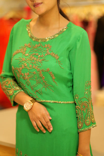 Zahra-E-Noor - Golden Embroidery Suit